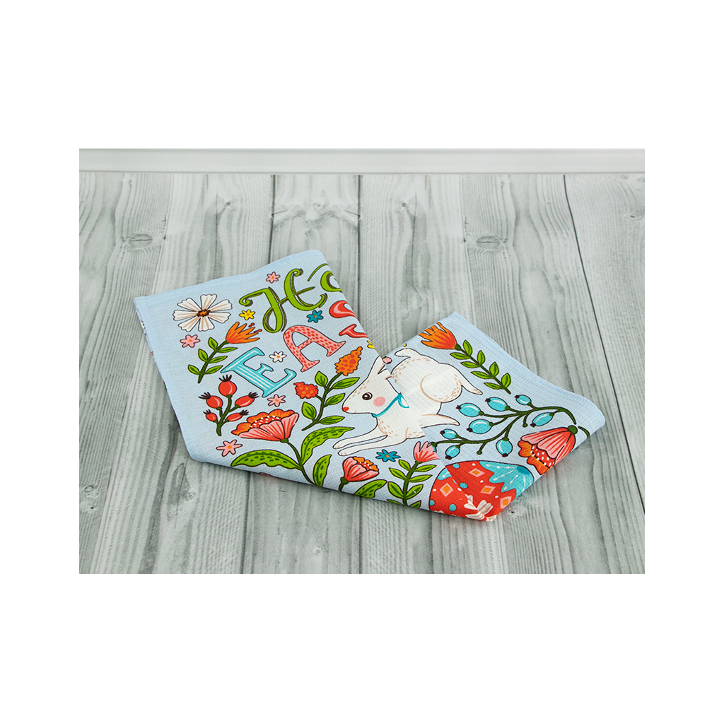 Рушник Руно вафельний набивний Великдень блакитний 45х60 см (205.15_Великдень блакитний_3) - изображение 1