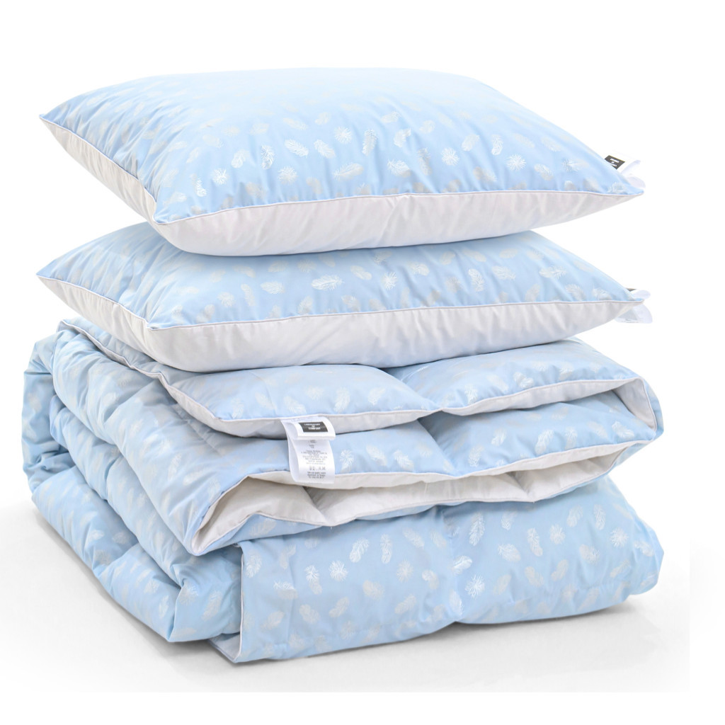 Ковдра MirSon Набір №2163 Bio-Blue Зима 90% пух 200х220 + подушки (2200003025378) - зображення 3