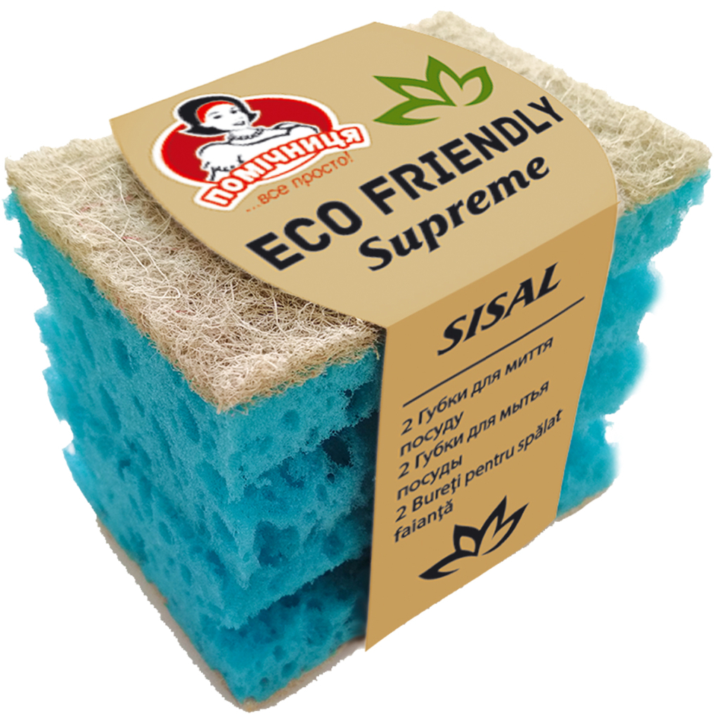 Губки кухонні Помічниця Eco Friendly Supreme Профільовані 2 шт. (4820212004100) - зображення 1