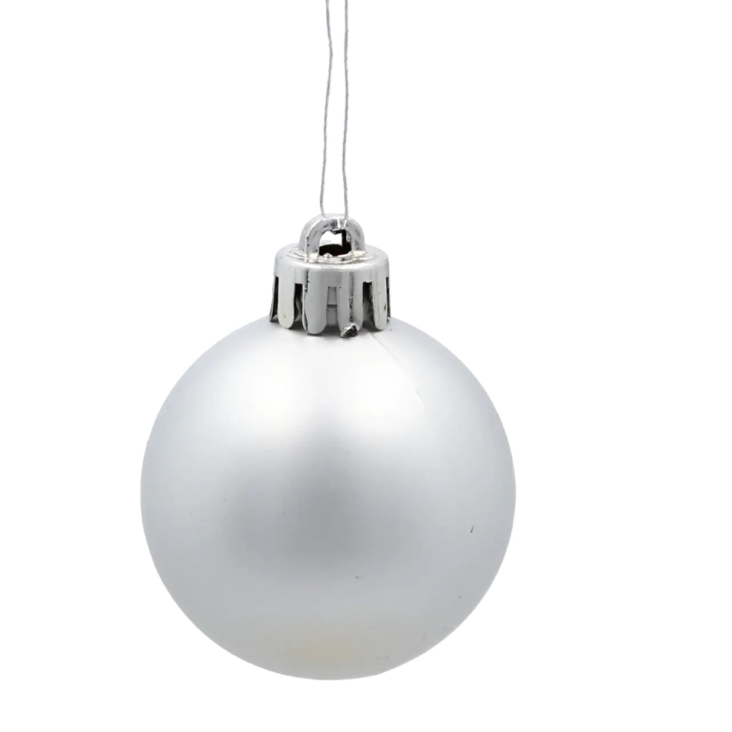 Ялинкова іграшка Chomik пластикові кульки 16 шт, 4 см, сріблясті (5900779893856_1) - зображення 3