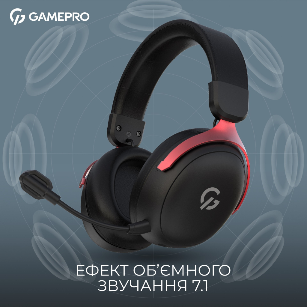 Навушники GamePro Asgard Freya Pro Wireless Black/Red (HSW201BR) - зображення 5