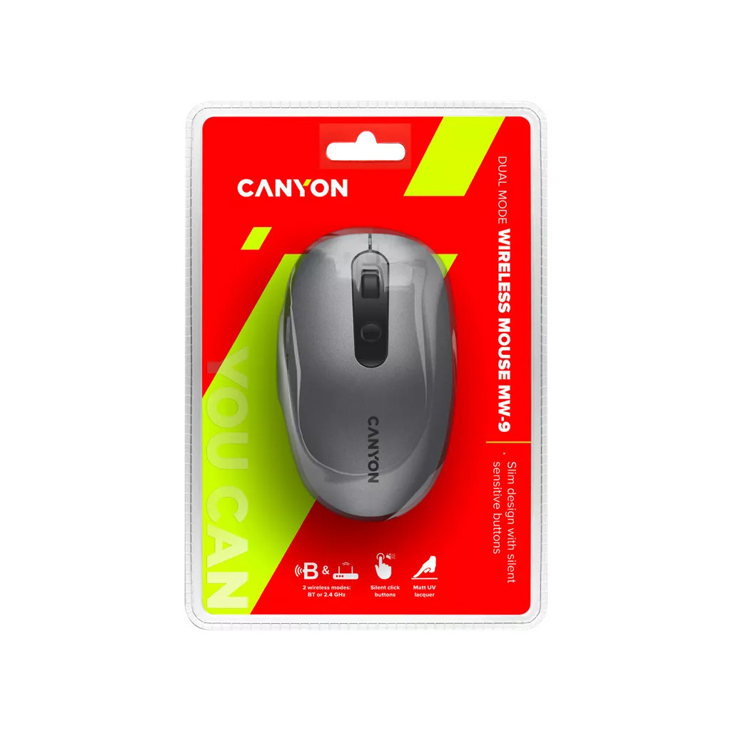 Мишка Canyon MW-9 Silent Wireless Gray (CNS-CMSW09DG) - зображення 5