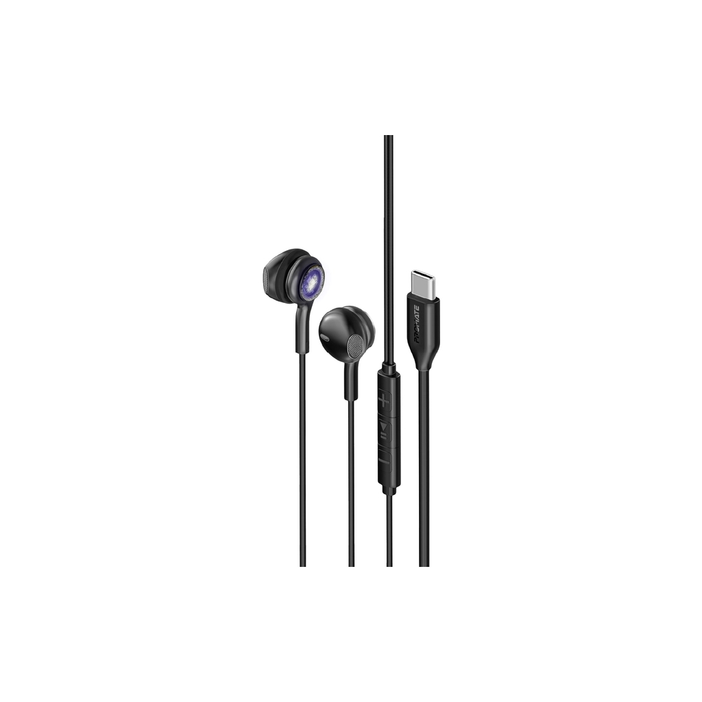 Навушники Promate LumiBuds-C Black (lumibuds-c.black) - зображення 1