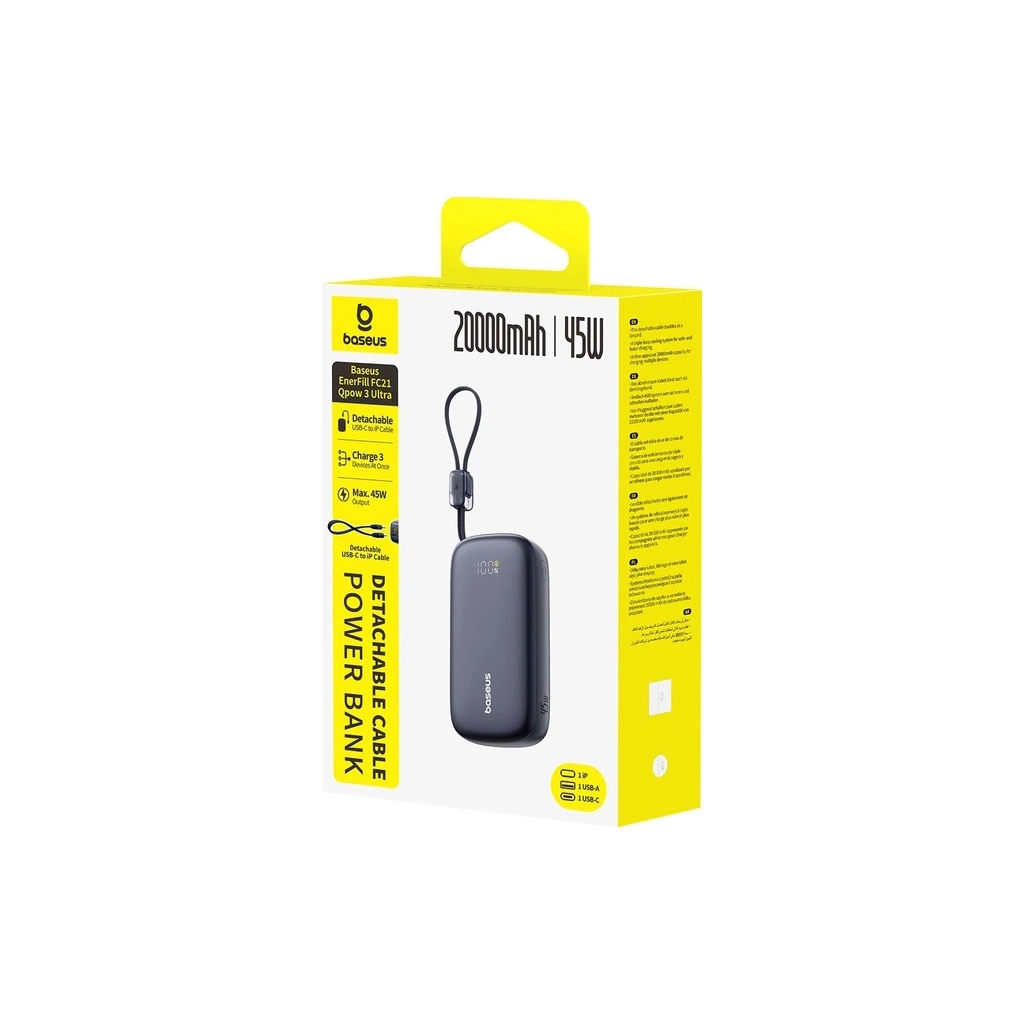Батарея універсальна Baseus EnerFill FC21 Qpow 3 Ultra 20000mAh 45W Black (E0027P00) - зображення 5