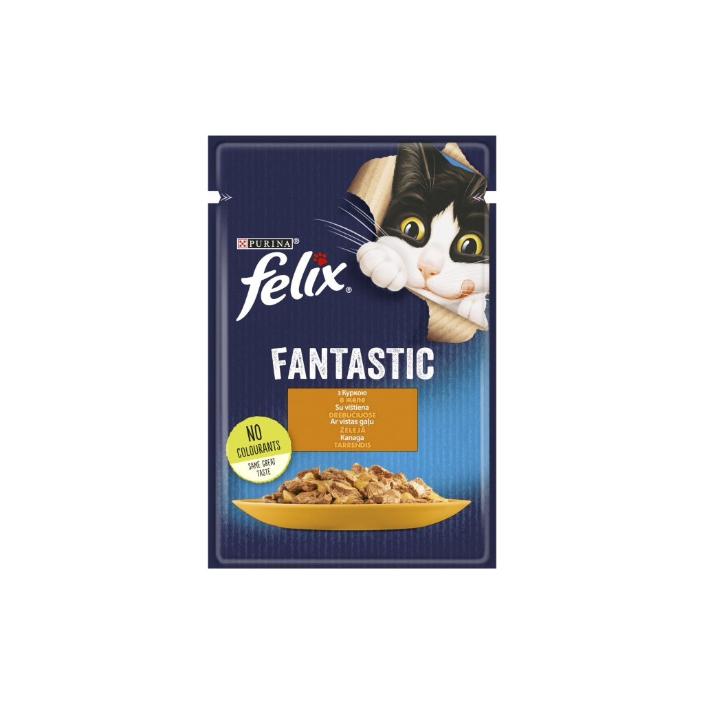 Вологий корм для кішок Purina Felix Fantastic з куркою в желе 85 г (7613039788097) - зображення 1