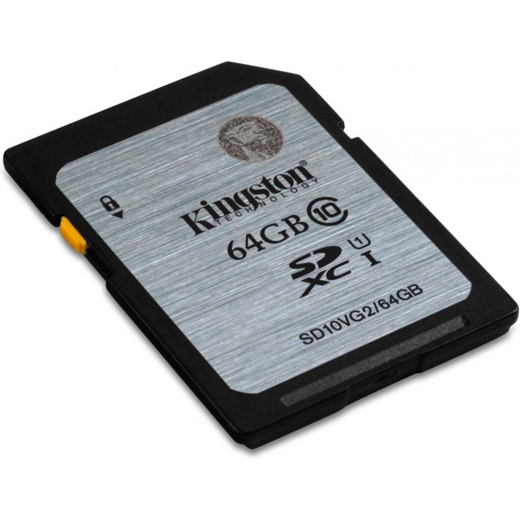 Карта пам'яті Kingston 64GB SDXC Class10 UHS-I (SD10VG2/64GB) - зображення 2