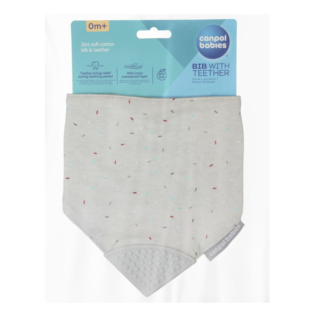 Слинявчик Canpol babies з прорізувачем - сірий (26/902_grey) - изображение 4