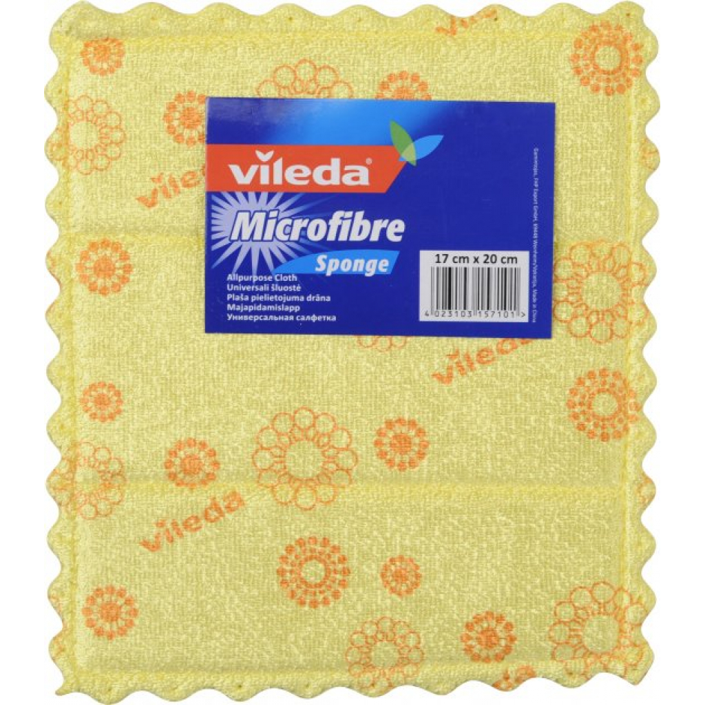Серветки для прибирання Vileda Micro and Sponge для посуду 1 шт. (4023103157101) - зображення 3