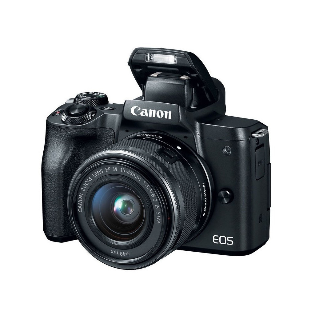 Цифровий фотоапарат Canon EOS M50 + 15-45 IS STM + 22 STM Double Kit Black (2680C055) - зображення 3