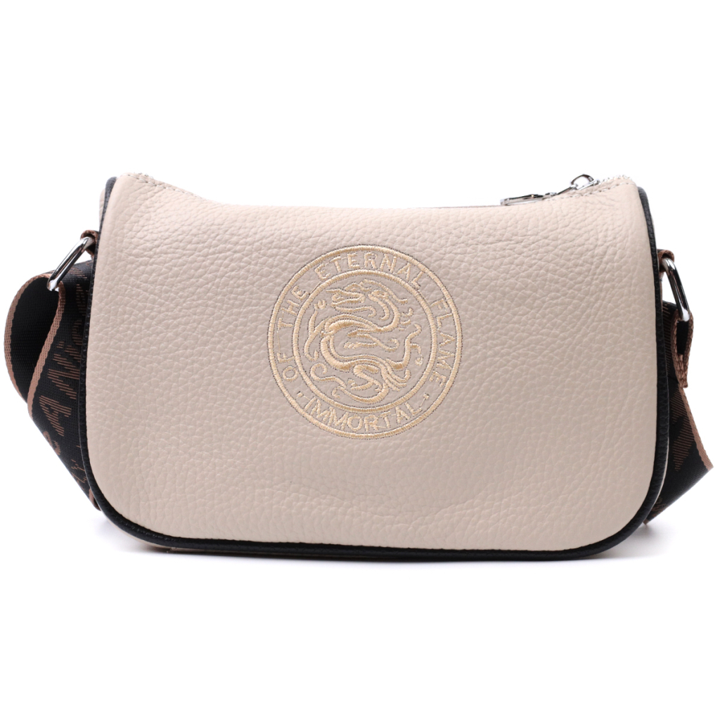 Сумка Vintage Жіноча з вишивкою на лицьовій стороні з натуральної шкіри Бежева (22625) - зображення 6