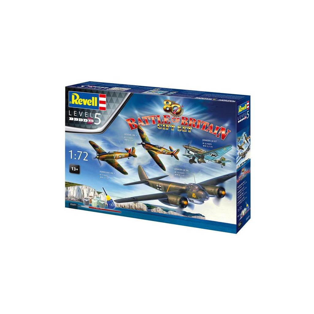 Збірна модель Revell набір на честь 80-річчя Битви за Британію 4 літаки рівень 5, 1:72 (RVL-05691) - зображення 1