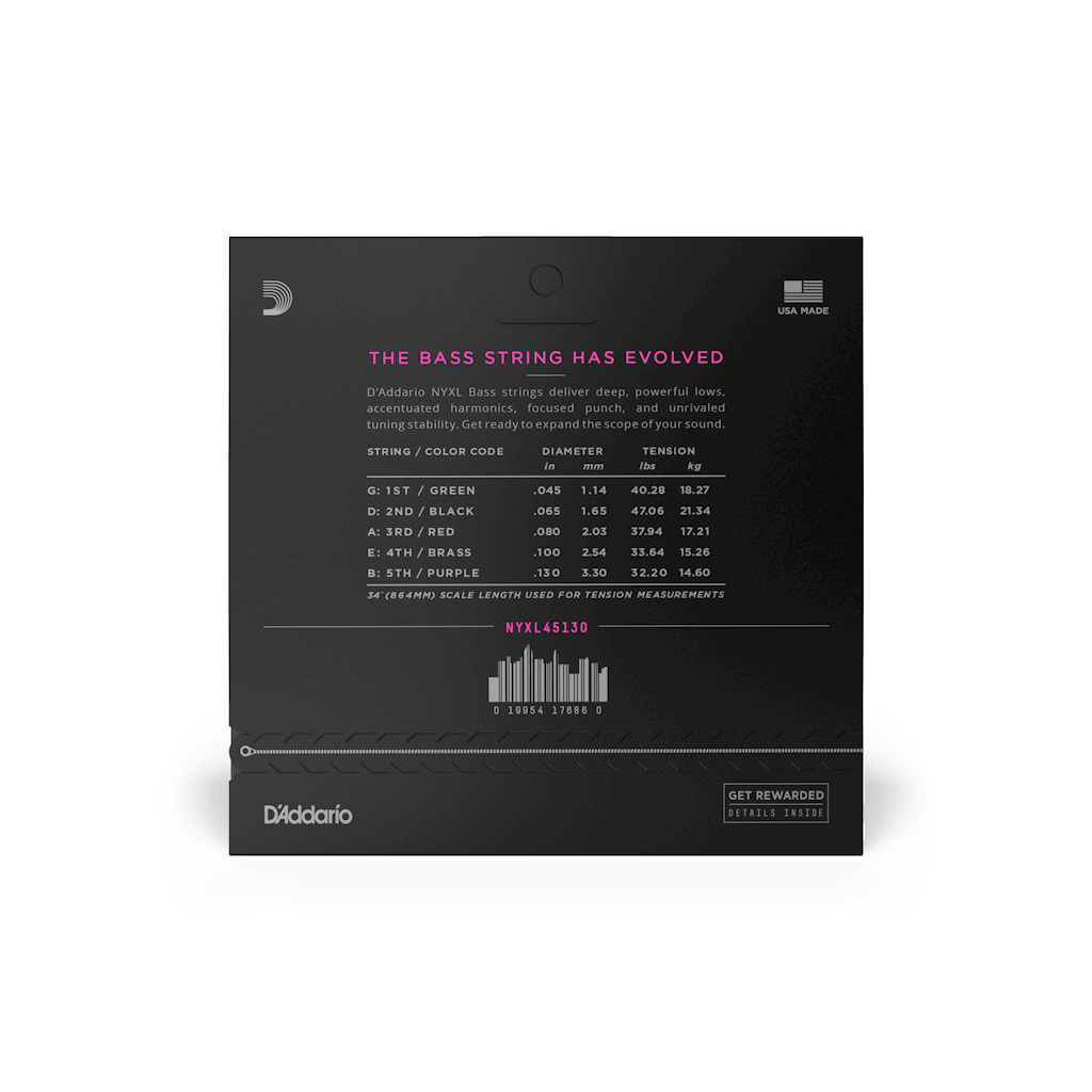 Струни для гітари D'Addario NYXL Regular Light 5-String (45-130) (NYXL45130) - зображення 3