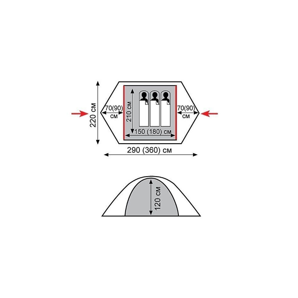Намет Tramp Peak 3 v2 Green (UTRT-026-green) - зображення 12