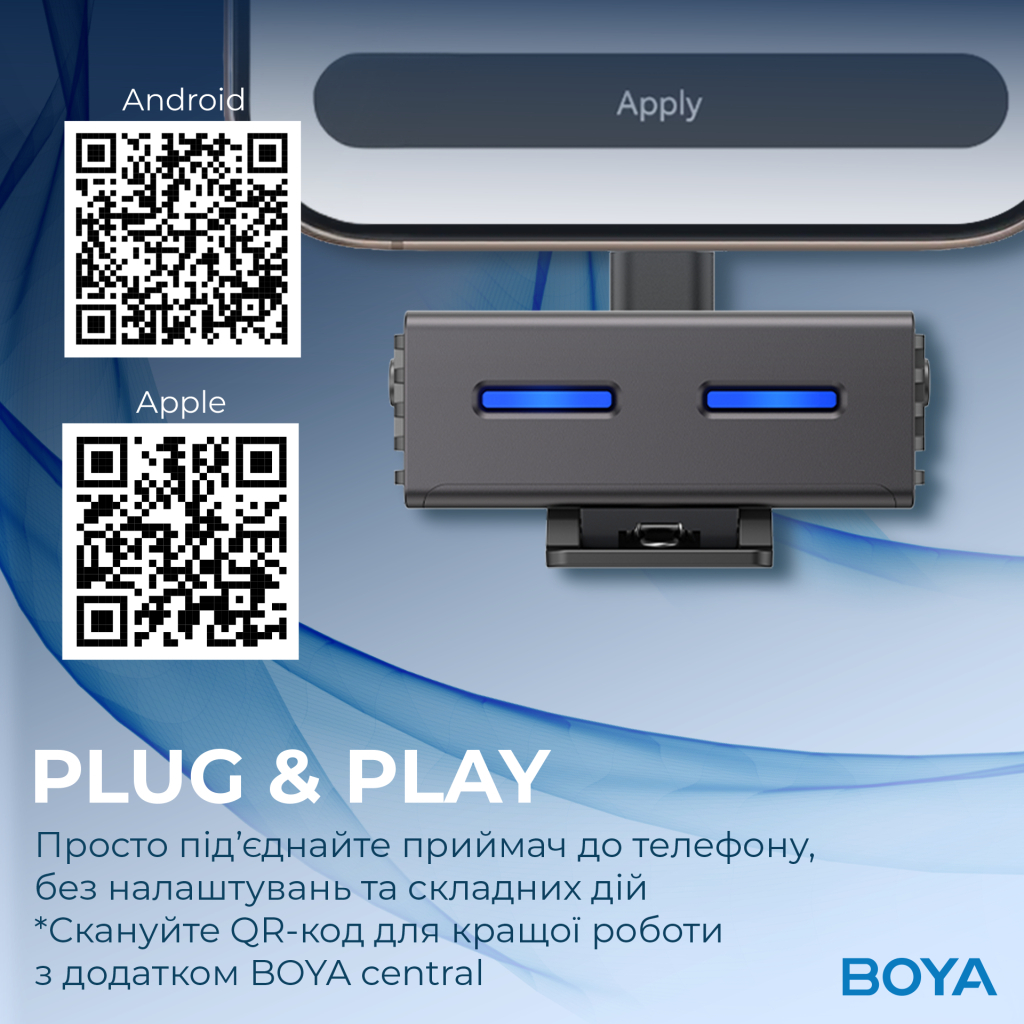 Мікрофон Boya LINK 3-01 Type-C/TRS/Lightning Black (LINK 3-01) - изображение 15