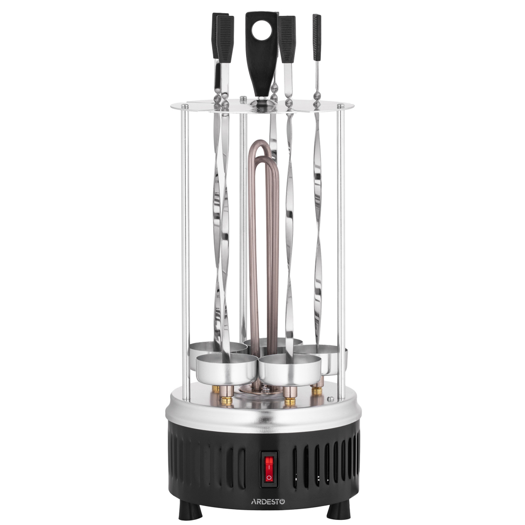 Електрошашличниця Ardesto VEG-HY1000, 900 Вт, 5 шампурів, обертання 360, U-подібні нагрівач (VEG-HY1000) - изображение 1