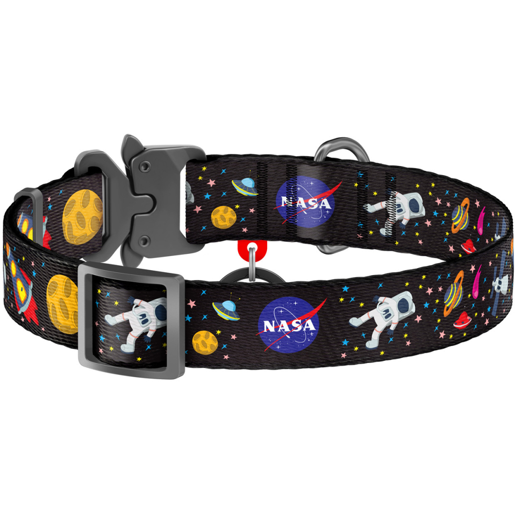 Нашийник для тварин WAUDOG Nylon з QR паспортом NASA металічна пряжка-фастекс XL (5123) - зображення 2