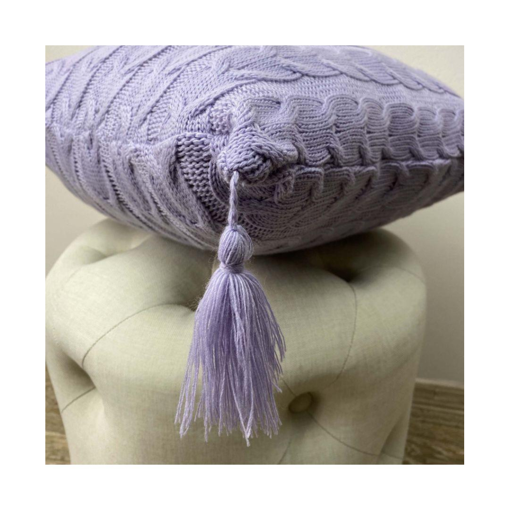 Наволочка Прованс декоративна в'язана Глорiя коси Лаванда 45х45 (022014) - изображение 3