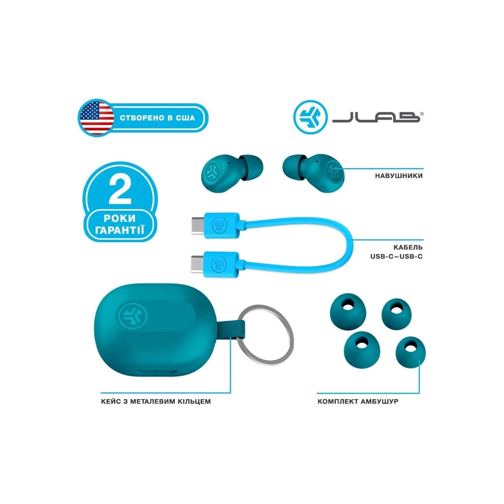 Навушники Jlab JBuds Mini Aqua Teal (IEUEBJBMINIRAQUA124) - зображення 7