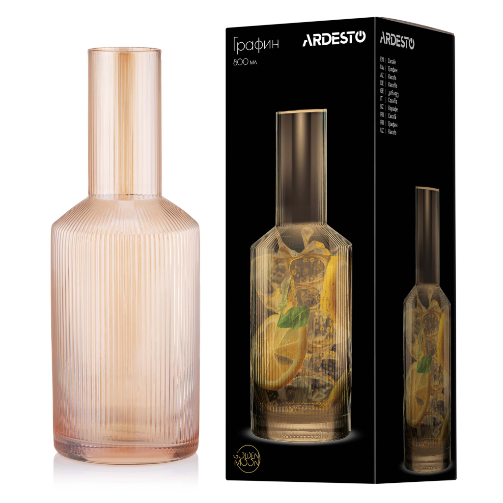 Карафа Ardesto 800мл, боросилікатне скло, золотистий (AR2690GG) - зображення 6