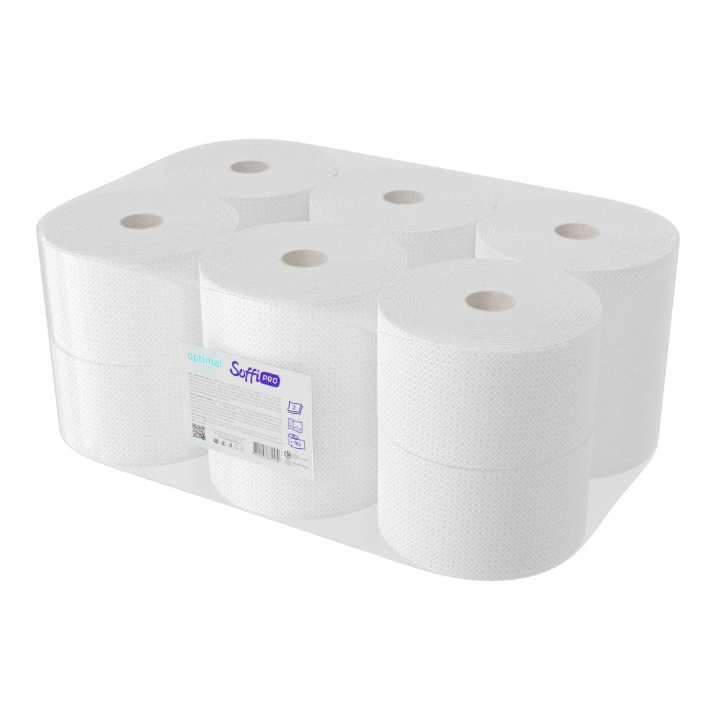 Туалетний папір SoffiPRO Optimal D160 мм 2 шари 12 рулонів (4820003834589) - зображення 1