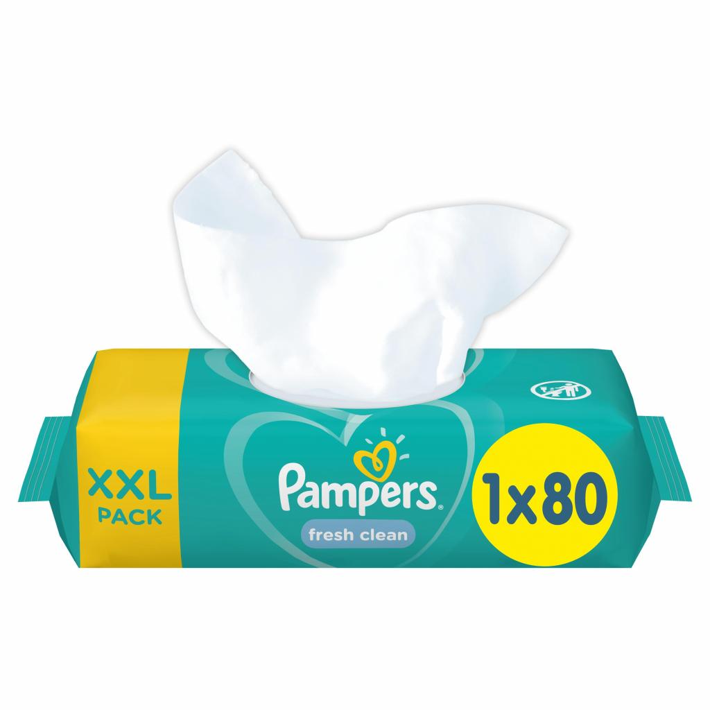 Дитячі вологі серветки Pampers Fresh Clean 80 шт (8001841077598) - зображення 1