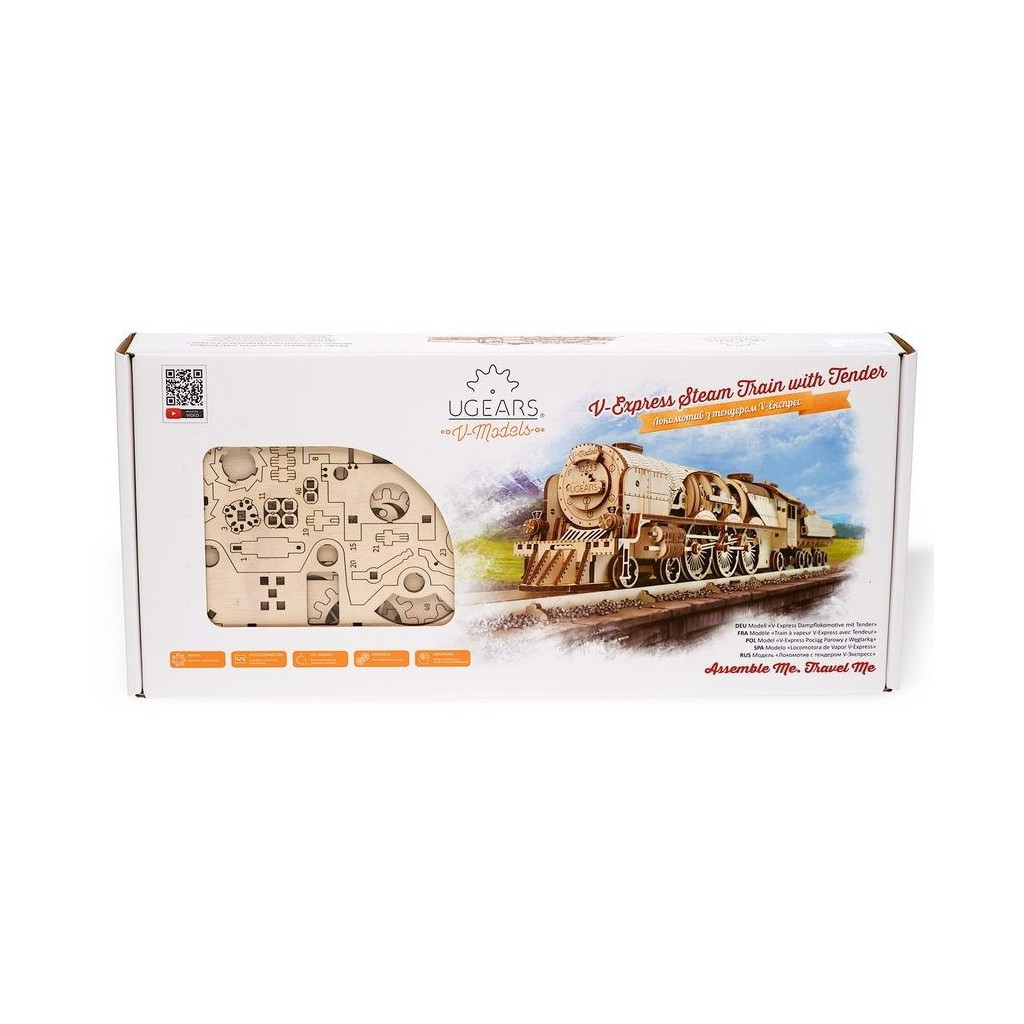 Конструктор Ugears Локомотив з тендером V-Експрес (70058) - изображение 11
