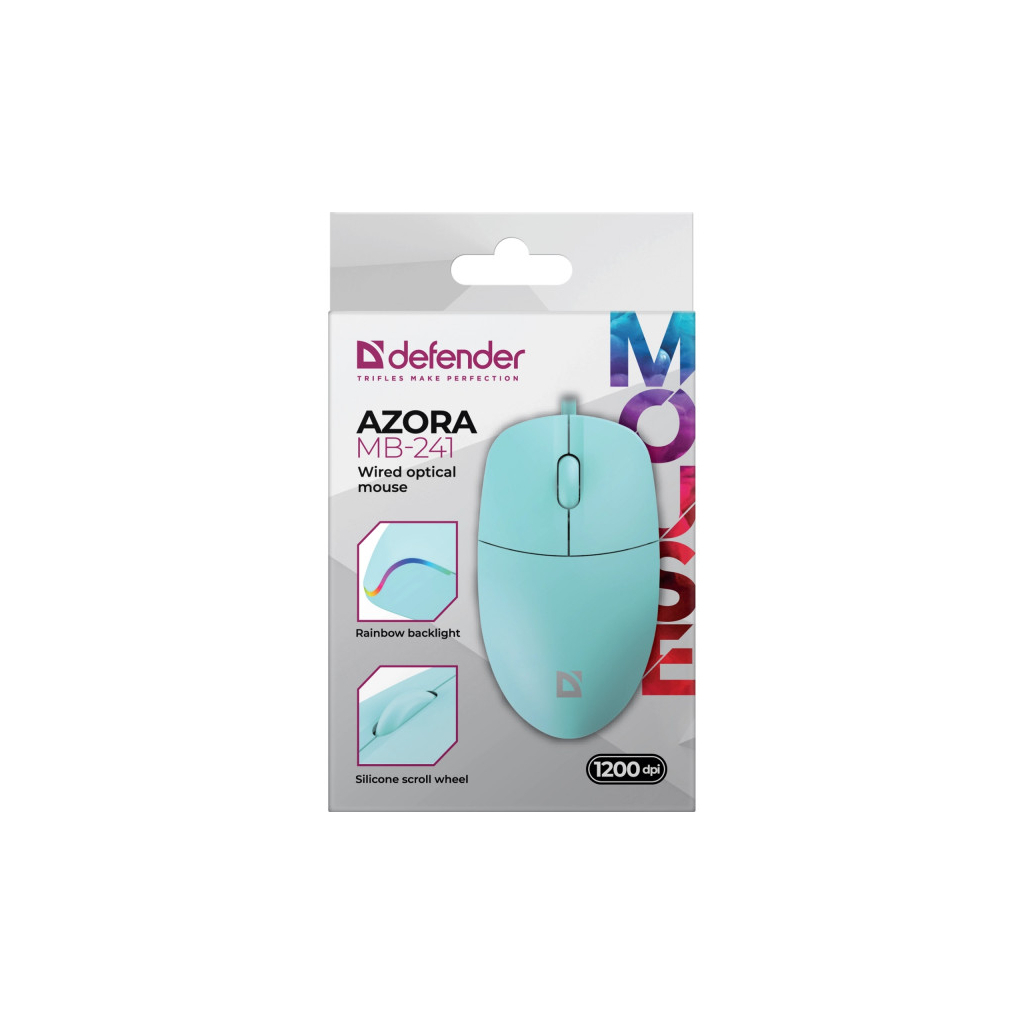 Мишка Defender Azora MB-241 LED USB Blue (52243) - зображення 4