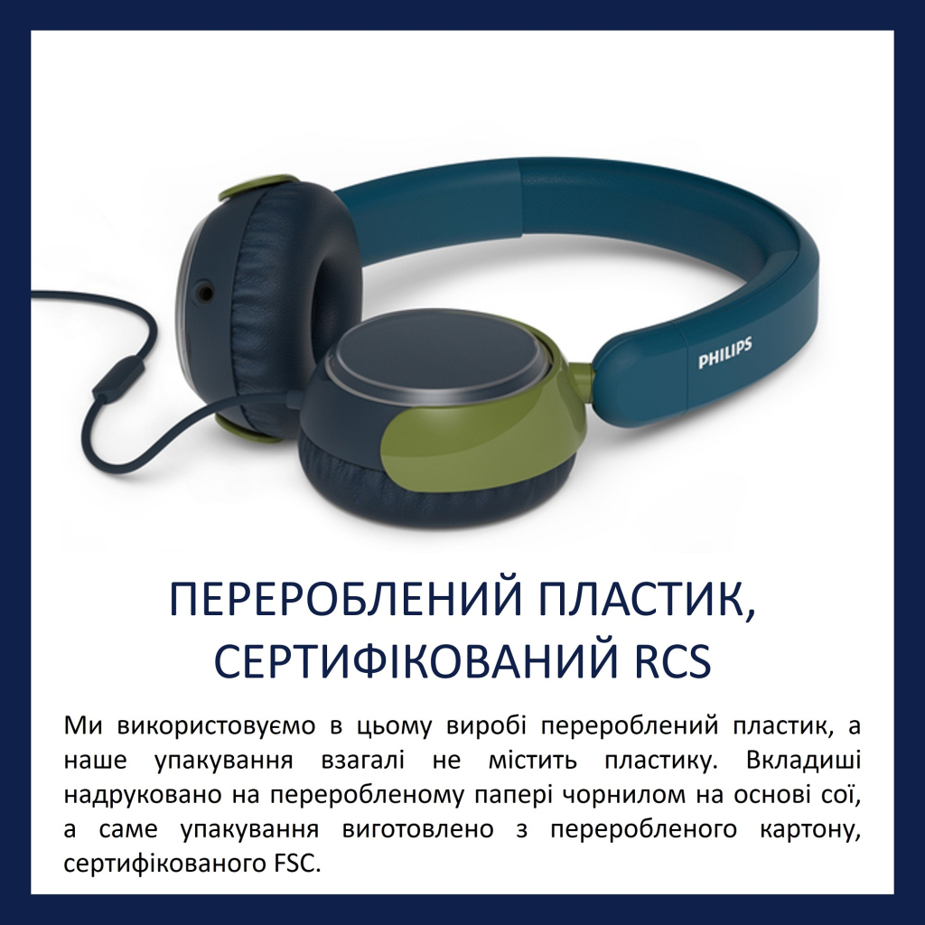 Навушники Philips TAK2000CT/00 USB-C/3,5 мм Blue/Green (TAK2000CT/00) - зображення 5