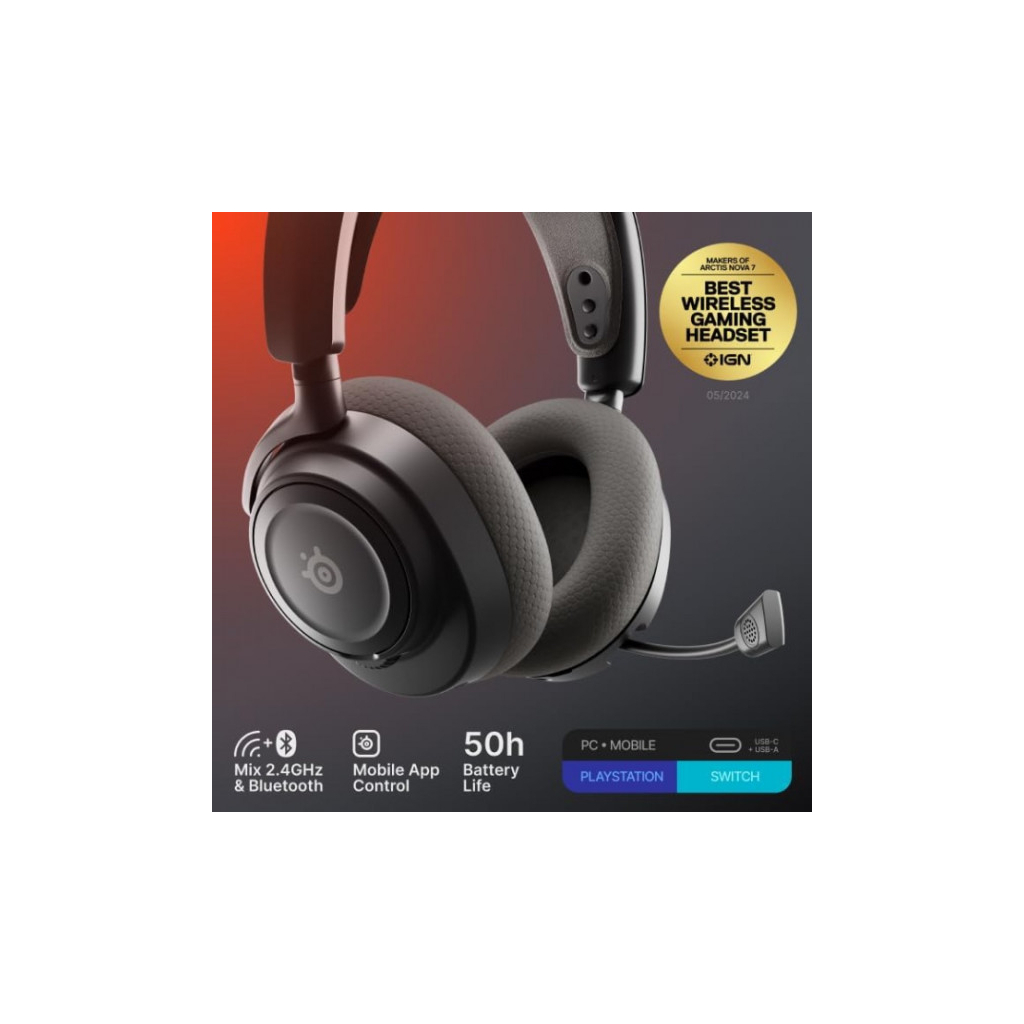 Навушники SteelSeries Arctis Nova 7 Gen 2 Wireless Black (61730) - зображення 6