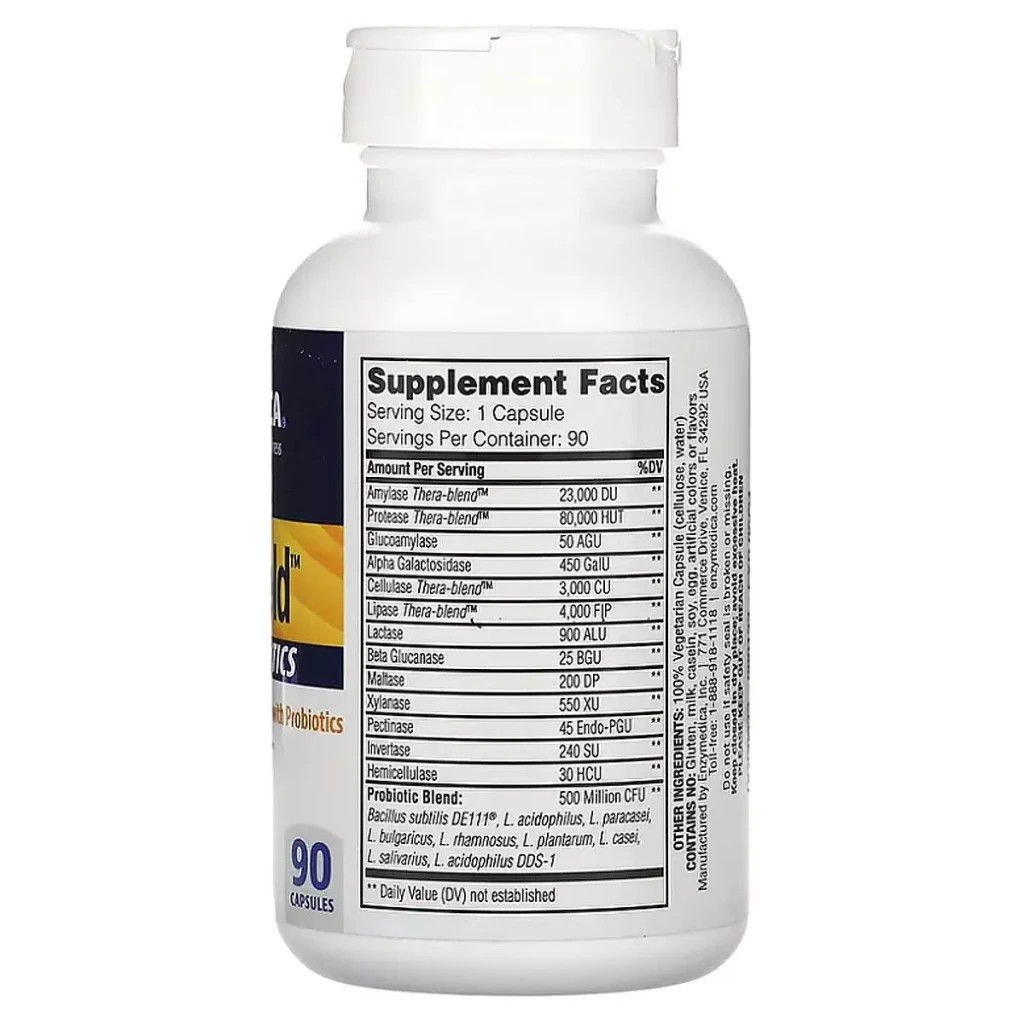Пробіотики Enzymedica Ферменти з пробіотиками, Digest Gold + Probiotics, 90 капсул (ENZ-29090) - зображення 2