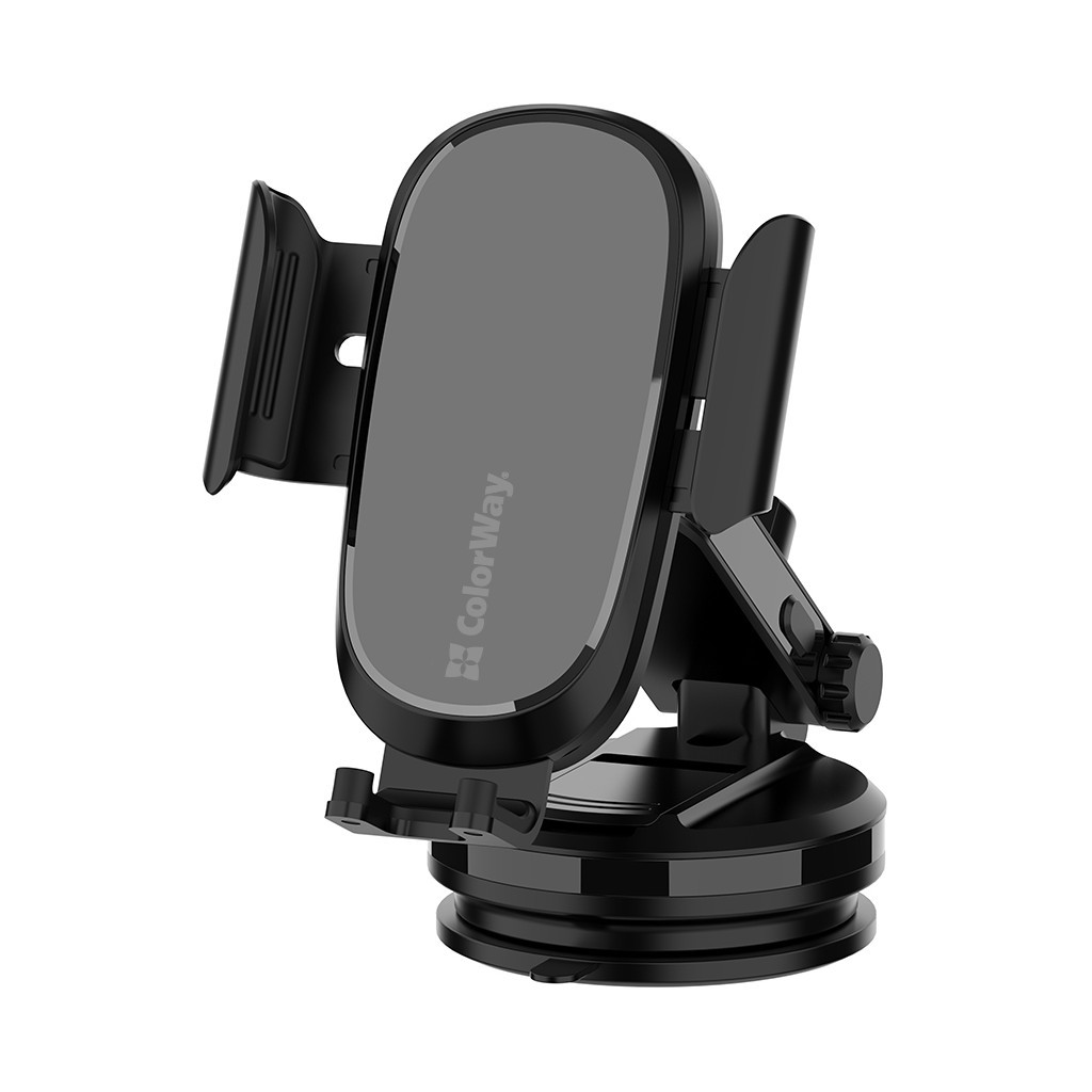 Універсальний автотримач ColorWay Dashboard Car Wireless Charger 15W Black (CW-CHAW037Q-BK) - изображение 1