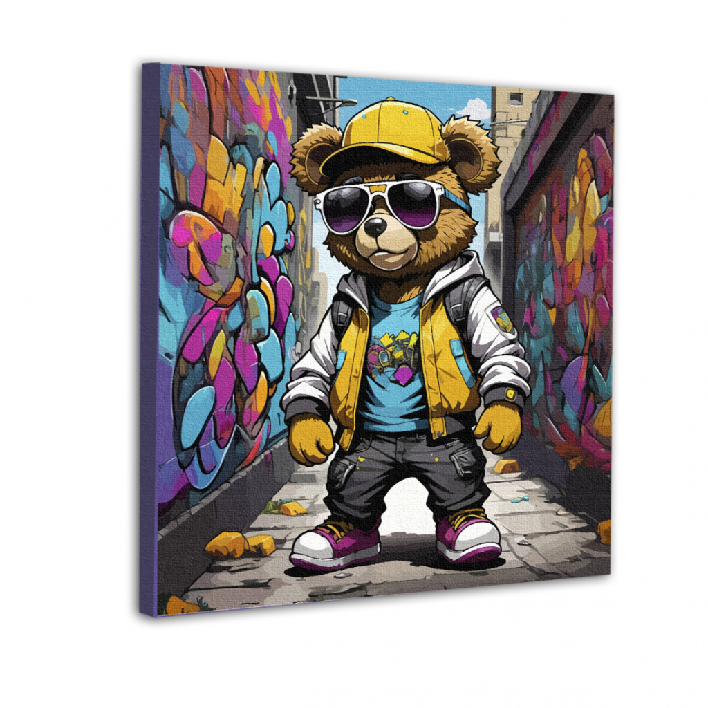 Картина по номерам Santi Стильний Беарбрик, 40*40см, неонові фарби (955050) - зображення 1
