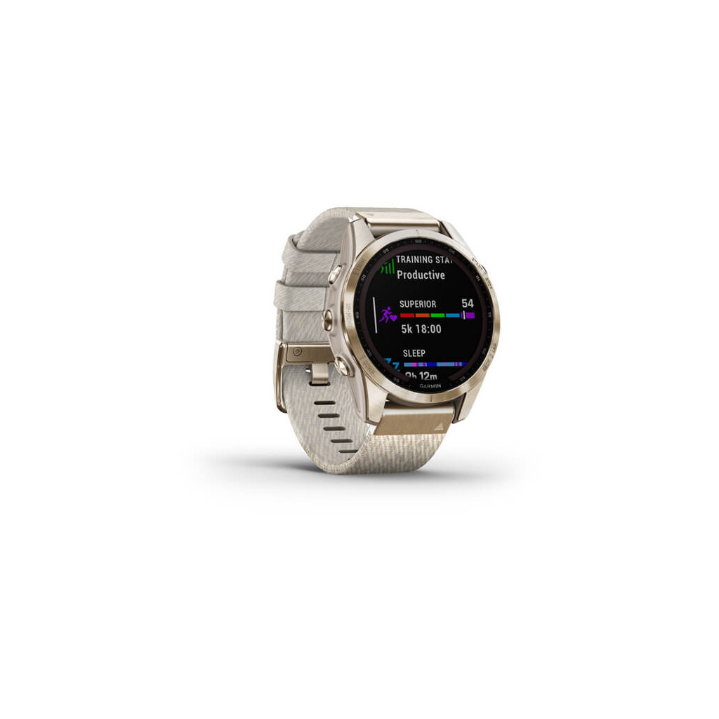 Смарт-годинник Garmin fenix 7S, Sapph Sol, Cream Gold Ti w/ Cream Nylon, GPS (010-02539-39) - зображення 3