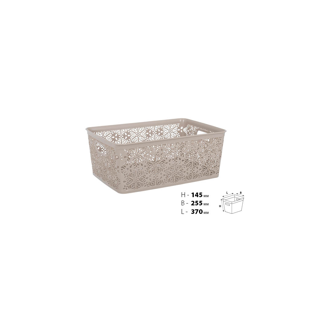 Кошик для зберігання Violet House 0504 4 Ажур Cappuccino 14 л (0504 4 Ажур CAP б/кр. 14 л) - зображення 2