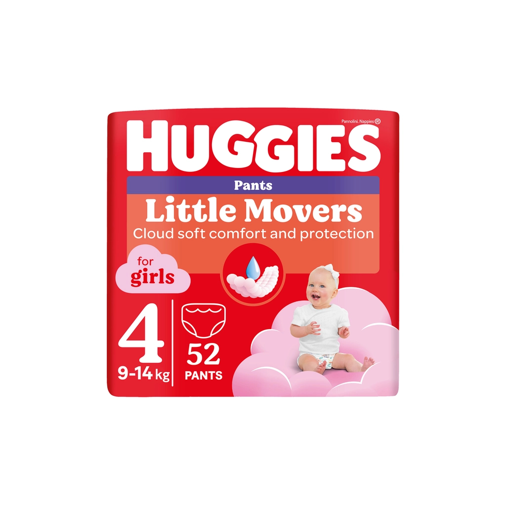 Підгузки Huggies Little Movers/Pants 4 (9-14 кг) для дівчаток 52 шт (5029053547541) - изображение 1
