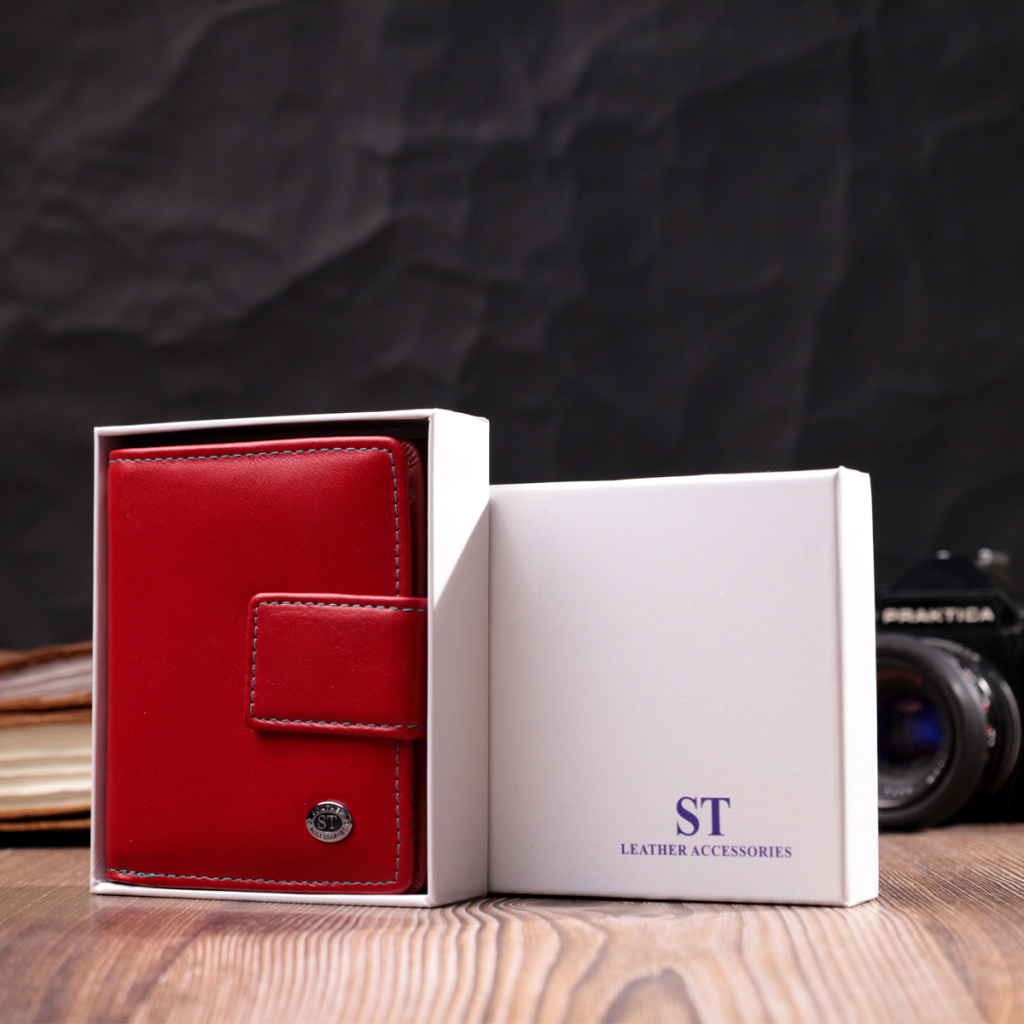 Гаманець ST Leather З натуральної шкіри Червоний (19437) - зображення 11