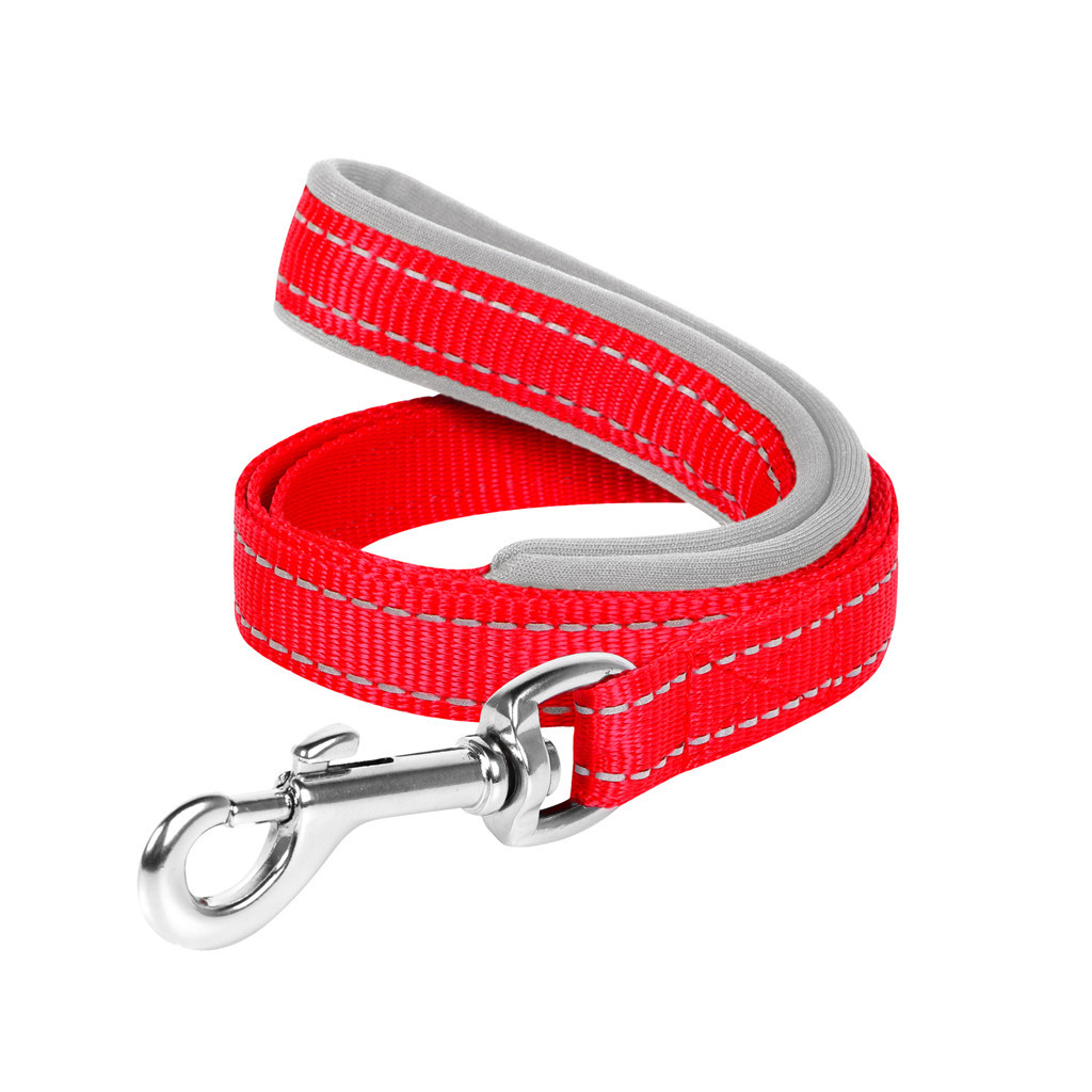 Повідець для собак Dog Extreme з нейлону з прогумованою ручкою Ш 20 мм Д 122 см червоний (43153) - зображення 2