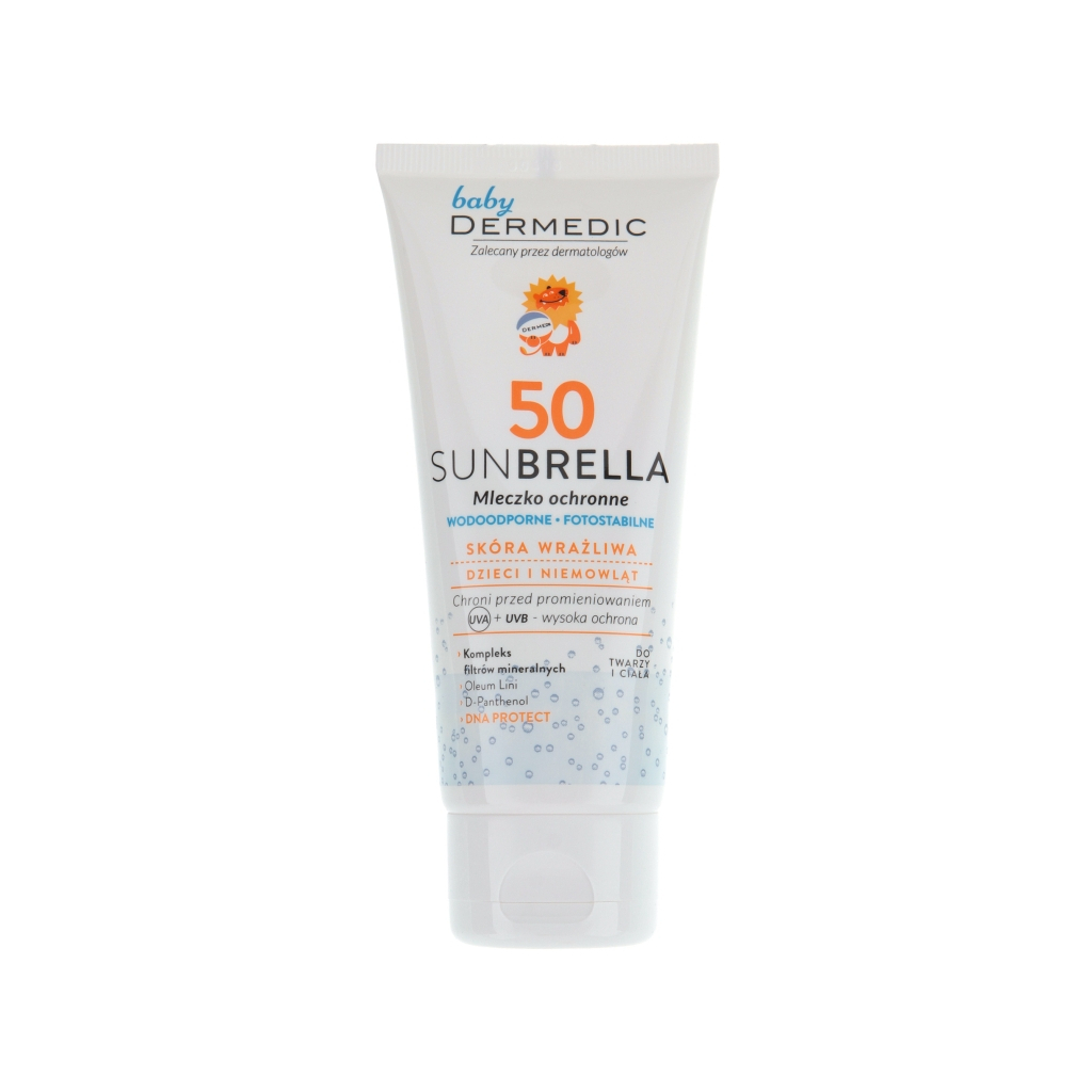 Засіб від засмаги Dermedic Sunbrella Baby Сонцезахисне молочко для дітей SPF50 100 мл (5901643170592) - изображение 1
