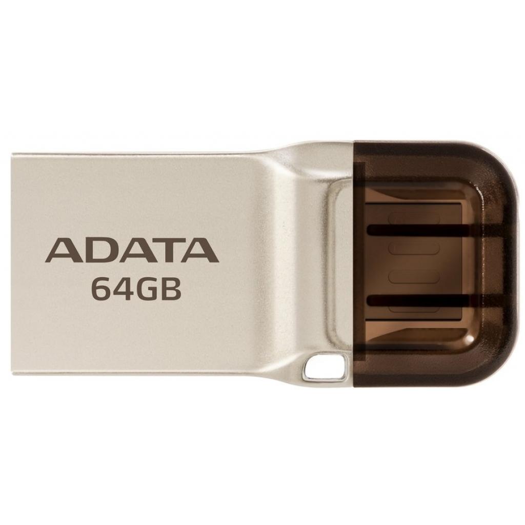 USB флеш накопичувач ADATA 64GB UC360 Golden USB 3.1 OTG (AUC360-64G-RGD) - зображення 1