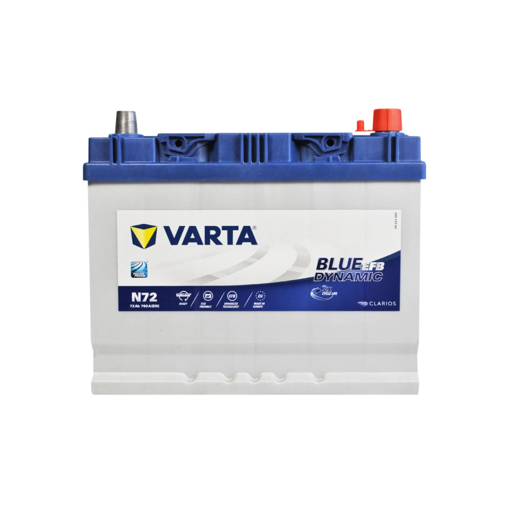 Акумулятор автомобільний Varta 72Ач Blue Dynamic EFB АЗИЯ N72 (572501076) - зображення 1