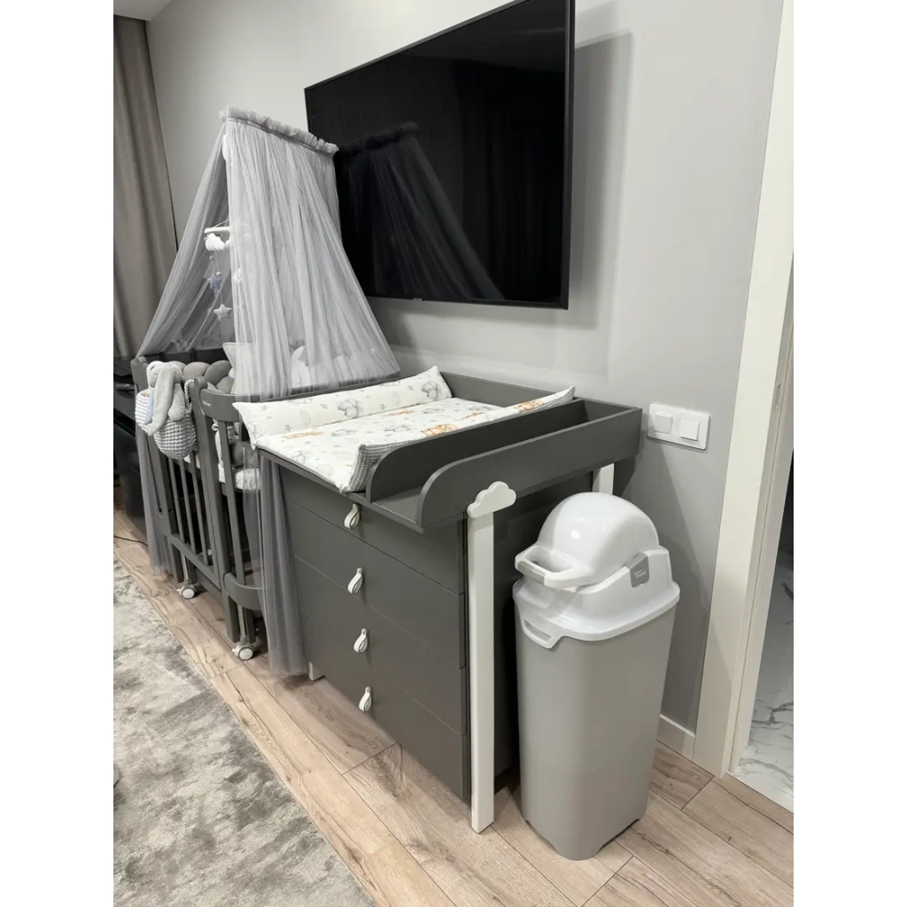 Ліжечко Ingvart трансформер Nika 60 Slim з опускною боковинкою (60х94, 60х120) графіт (8729001010) - зображення 3