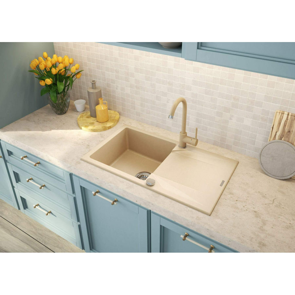 Мийка кухонна Deante Мийка кухонна Deante Evora, граніт, прямокутник, з крилом, 7 (ZQJ_7113) - зображення 3