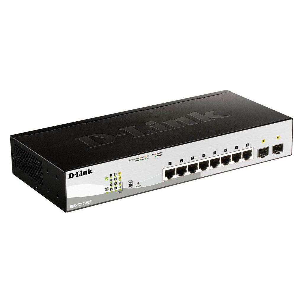 Комутатор мережевий D-Link DGS-1210-08P/E - зображення 2