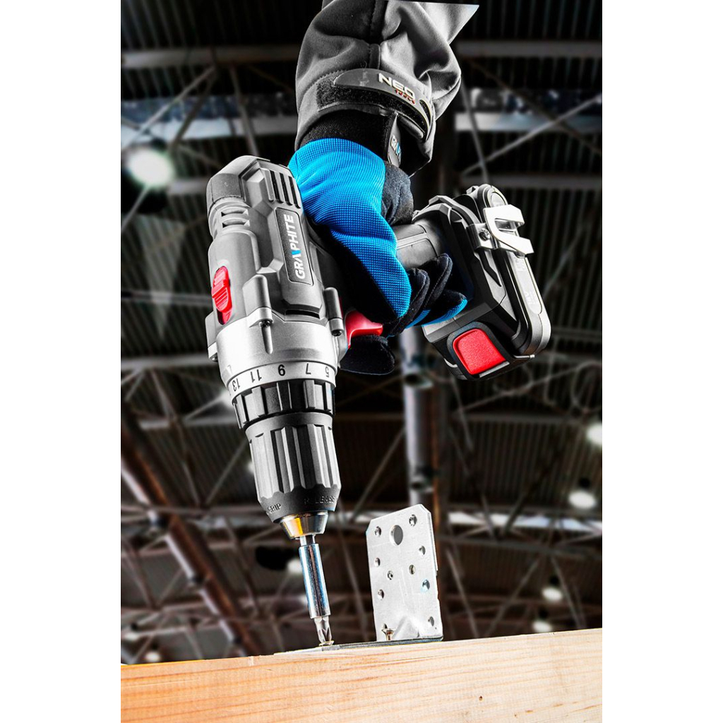 Шуруповерт Graphite Energy+ 18V 1х2Ah, 44Нм, 0-350/0-1250об/хв (58G000-SET1) - зображення 2