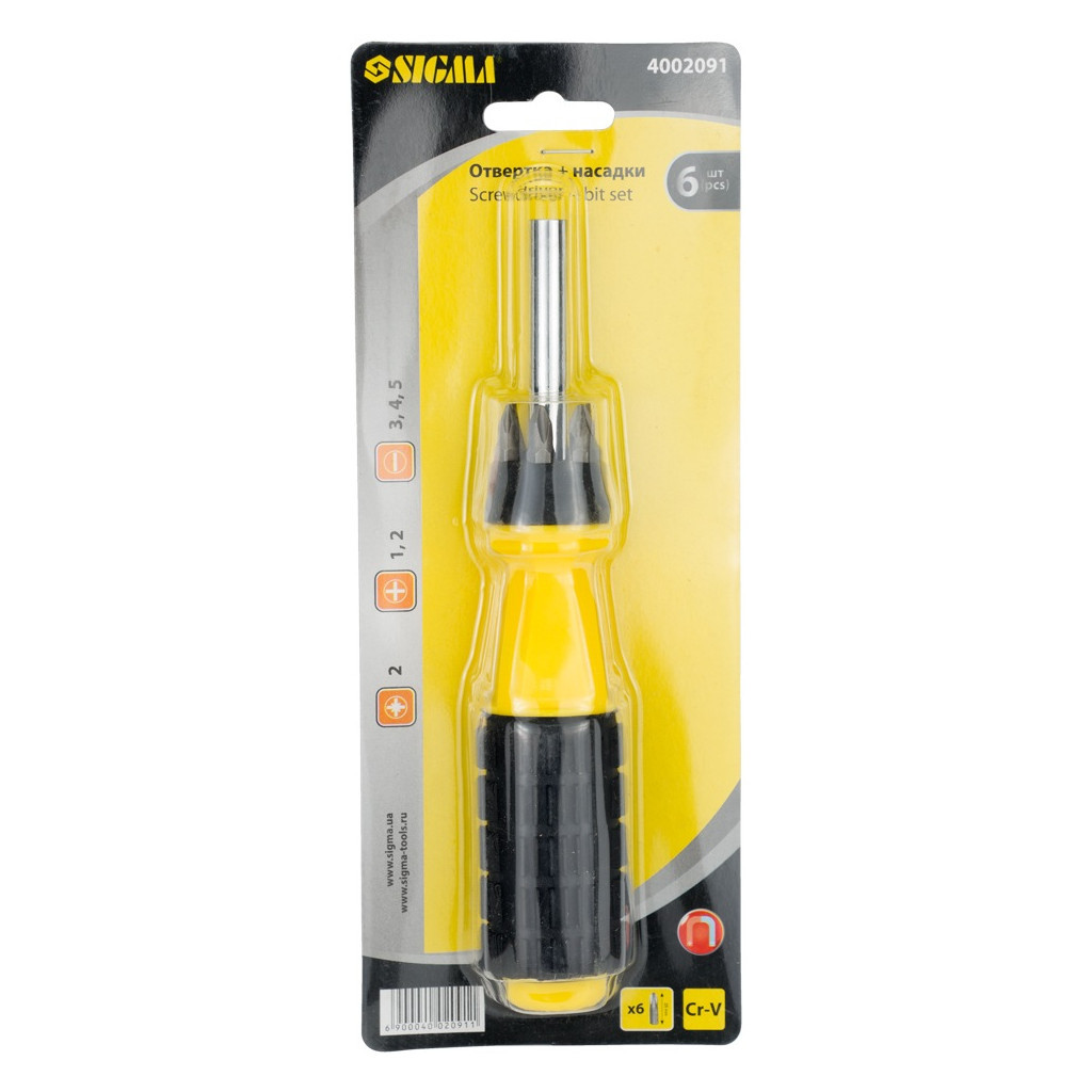 Набір викруток Sigma магнітна з бітами 6шт (4002091) - зображення 6
