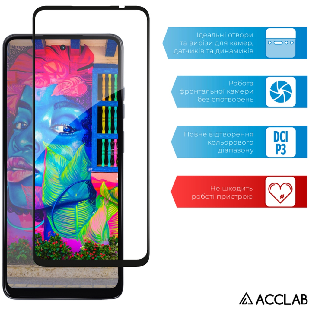 Скло захисне ACCLAB Full Glue MOTO G24 Power Black (1283126591778) - зображення 5