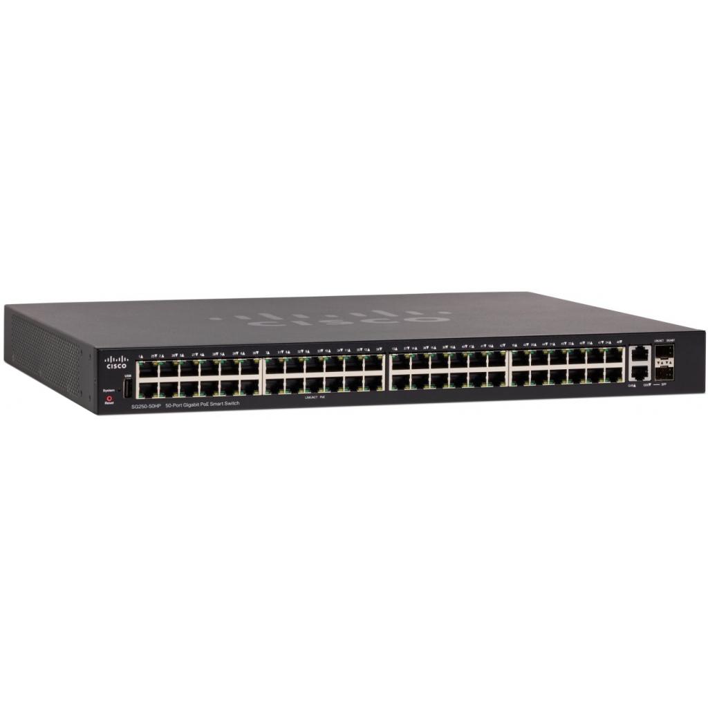 Комутатор мережевий Cisco SG250-50HP-K9-EU - зображення 1