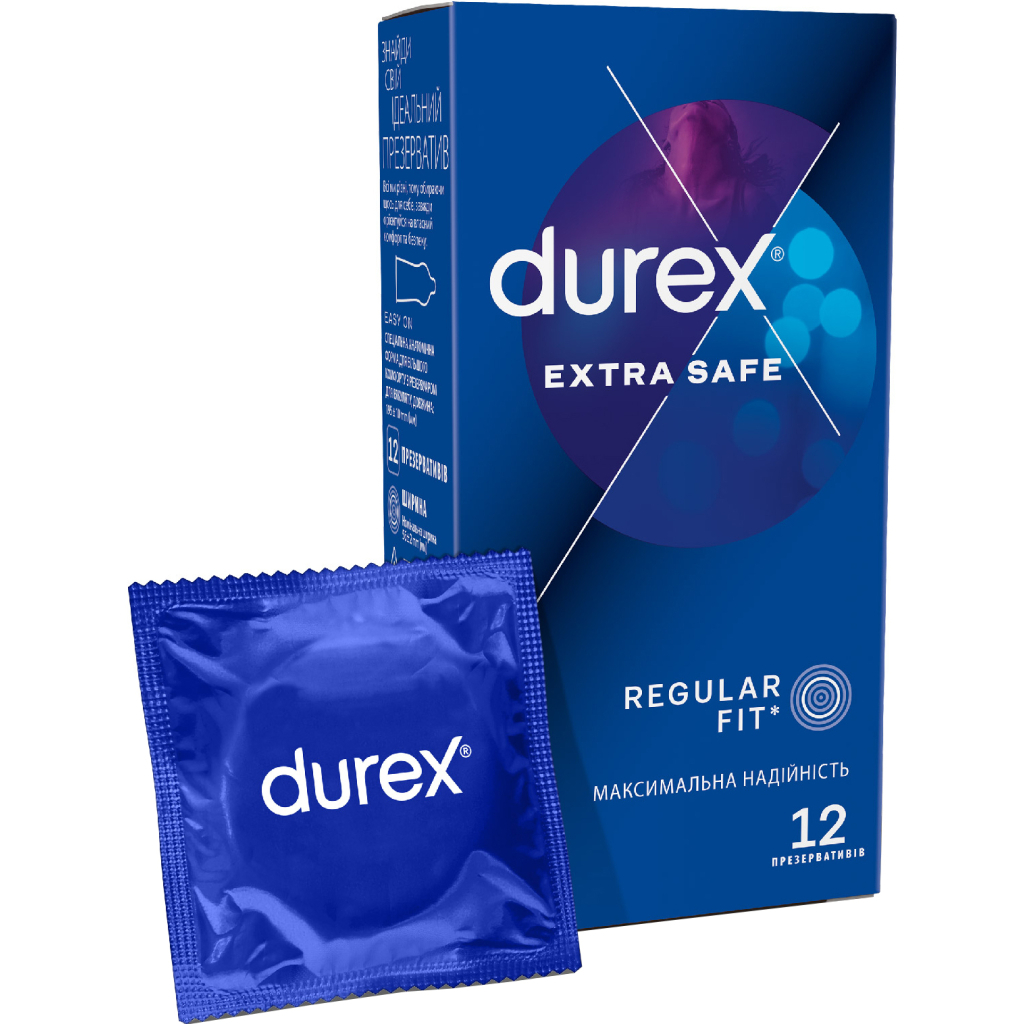 Презервативи Durex Extra Safe з силіконовою змазкою максимальна надійність 12 шт. (5010232954205) - изображение 1