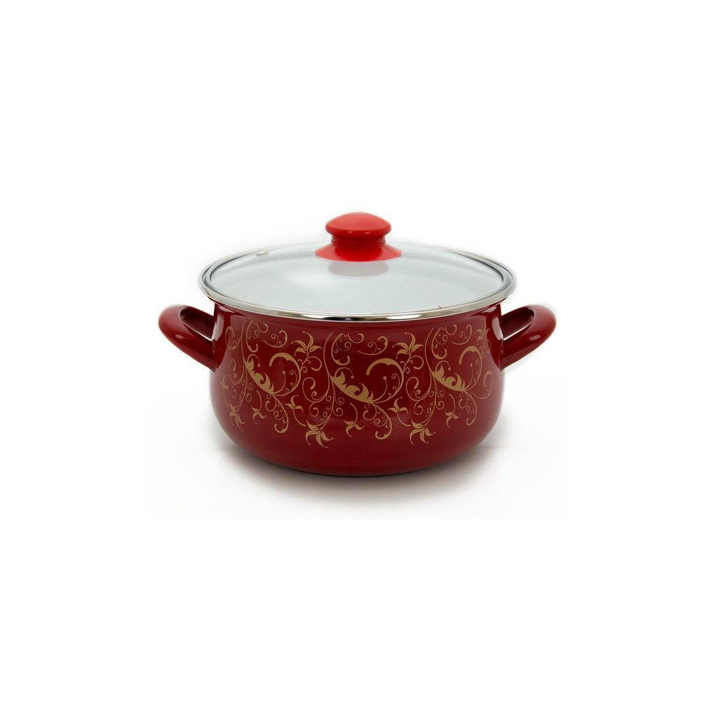 Каструля Infinity Червоний вензель 1.8 л (6367464) - зображення 1