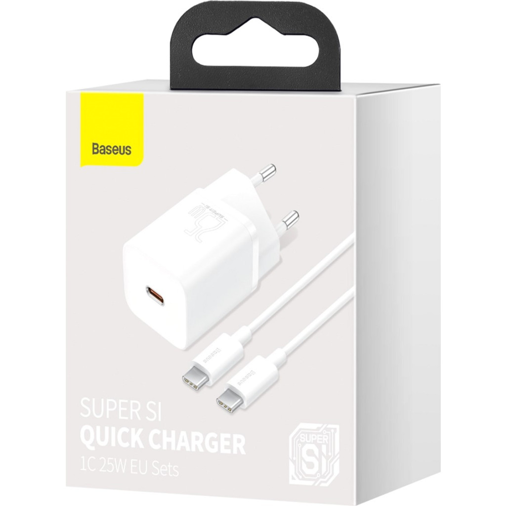 Зарядний пристрій Baseus 1xUSB 25W (USB-C) + Cable Type-C white (TZCCSUP-L02) - зображення 8